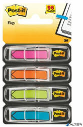 3M POSTIT Jelölőcímke, műanyag, 4x24 lap, 11, 9x43, 2 mm, nyíl, 3M POSTIT, vegyes (7000144925)