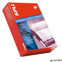 APLI Etikett, mátrixnyomtatókhoz, 1 pályás, 210x148, 1 mm, APLI, 1000 etikett/csomag (00074) - alter