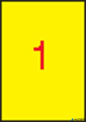 APLI Etikett, 210x297 mm, színes, APLI, sárga, 100 etikett/csomag (11838) - alter