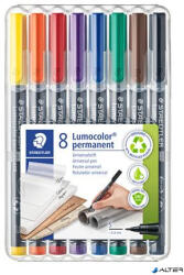 STAEDTLER Alkoholos marker készlet, OHP, 0, 4 mm, STAEDTLER 'Lumocolor® 313 S', 8 különböző szín (313 WP8)