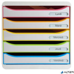 Exacompta Irattároló, műanyag, 5 fiókos, EXACOMPTA "Big-Box Plus Blackoffice Iderama (309913D)