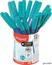 Maped Írástanuló grafitceruza, ceruzatartó, HB, háromszögletű, szilikon vég, MAPED "Kidy Learn Concentration (854401) - alter