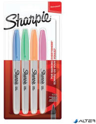 Sharpie Alkoholos marker készlet, 1 mm, kúpos, SHARPIE "Fine Point", 4 különböző pasztell szín (NSH2065402) - alter