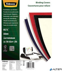Fellowes Hátlap, A4, 250 g, matt, FELLOWES "Delta", zöld, 100 db (5381901) - alter