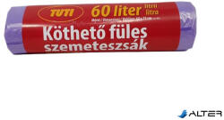 TUTI Szemeteszsák, köthető füles, 60 l, 16 db, 60x75 cm, 9 , TUTI, lila (PDP_843) - alter