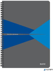 Leitz Spirálfüzet, A4, kockás, 90 lap, PP borító, LEITZ "Office", szürke-kék (44951035) - alter