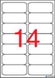 APLI Etikett, 99, 1x38, 1 mm, poliészter, időjárásálló, kerekített sarkú, fehér, APLI, 280 etikett/csomag (12113)