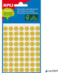 APLI Etikett, 8 mm kör, kézzel írható, színes, APLI, sárga, 288 etikett/csomag (2044) - alter