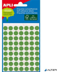 APLI Etikett, 8 mm kör, kézzel írható, színes, APLI, zöld, 288 etikett/csomag (2047) - alter