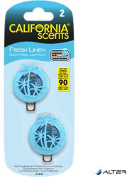 California Scents Autóillatosító, mini diffúzer, 2*3 ml, CALIFORNIA SCENTS 'Fresh Linen (UCSM13)