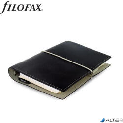 FILOFAX Kalendárium, gyűrűs, betétlapokkal, personal méret, FILOFAX, 'Domino', fekete (FX-027802)