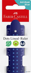 Faber-Castell Vonalzó, műanyag, törhetetlen, 30 cm, FABER-CASTELL 'Pöttyös', vegyes színek (172130)