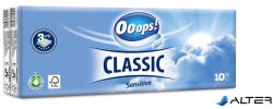 Ooops! Papír zsebkendő, 3 rétegű, 10x10 db, OOOPS "Classic", sensitive (KPC30101160/KPC30101337)