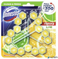 Domestos WC frissítő blokk, 3 db-os, DOMESTOS "Power 5", lime (64388831/68595776) - alter