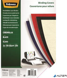 Fellowes Hátlap, A4, 250 g, fényes, FELLOWES "Chromolux", fekete (5378504) - alter