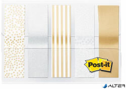 3M Jelölőcímke, műanyag, 5x20 lap, 11, 9x43, 2 mm, 3M POSTIT, fémes nyomatok (7100228046) - alter