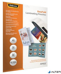 Fellowes Meleglamináló fólia, 80 mikron, A3, fényes, előrehajtott, 25 db, FELLOWES "Admire Easyfold (5602001)