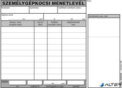 Victoria Paper Nyomtatvány, menetlevél, személygépkocsi, 100 lap, A5, fekvő, VICTORIA PAPER, "D. GÉPJ. 36. ", 10 tömb/csomag (D.GEPJ.36/A5) - alter