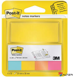 3M POSTIT Jelölőcímke, papír, 4x50 lap, 20x38 mm, 3M POSTIT, ultra vegyes (7100191580)