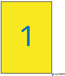 APLI Etikett, 210x297 mm, poliészter, időjárásálló, APLI, sárga, 20 etikett/csomag (12877) - alter