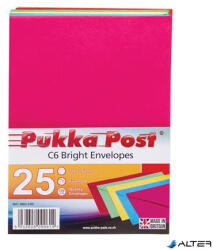 PUKKA PAD Boríték, C6, enyvezett, PUKKA PAD "Bright", vegyes színek (9061-ENV) - alter