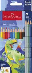 Faber-Castell Színes ceruza készlet, hatszögletű, FABER-CASTELL"Dinoszaurusz" 10+3 különböző szín (111213) - alter