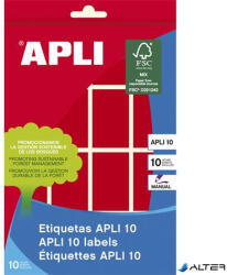 APLI Etikett, 25x40 mm, kézzel írható, színes, kerekített sarkú, APLI, piros, 128 etikett/csomag (02756) - alter