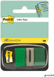 3M Jelölőcímke, műanyag, 50 lap, 25x43 mm, 3M POSTIT, zöld (7000029856) - alter