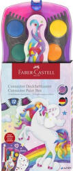 Faber-Castell Vízfesték, 12 darabos, összeilleszthető, FABER-CASTELL "Unikornis"+1 tubus fehér tempera+unikornis matrica (125035)