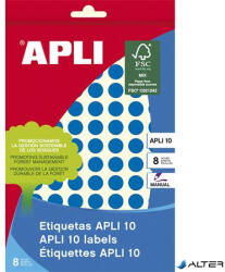 APLI Etikett, 10 mm kör, kézzel írható, színes, APLI, kék, 1008 etikett/csomag (2731) - alter