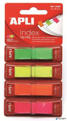 APLI Jelölőcímke, "Z", műanyag, 4x40 lap, 12x45 mm, APLI, 4 fluoreszkáló szín (12482) - alter
