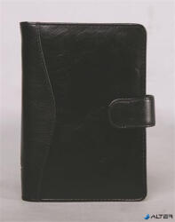 SATURNUS Kalendárium, gyűrűs, betétlapokkal, "L", marhabőr, SATURNUS, "212", fekete (26SL212-003)