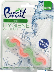  WC tisztító blokk, 2 fázisú, 45 g, "Brait Hygiene and fresh", fenyő (12732) - alter