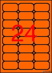 APLI Etikett, 64x33, 9 mm, színes, kerekített sarkú, APLI, neon narancs, 480 etikett/csomag (02871) - alter