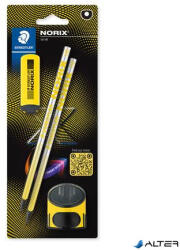 STAEDTLER Grafitceruza készlet, hegyezővel, radírral, HB, STAEDTLER "Norix® 181", sárga (181 SBK2-1) - alter