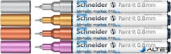 Schneider Metálfényű marker készlet, 0, 8 mm, SCHNEIDER "Paint-It 010", 4 különböző szín (ML01011501)