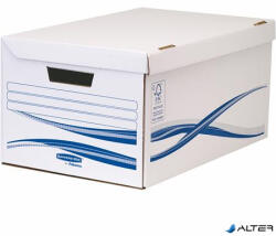 Fellowes Csapófedeles archiválókonténer, karton, nagy, FELLOWES "Bankers Box Basic", kék-fehér (4460503) - alter