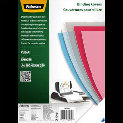 Fellowes Előlap, A4, 250 mikron, PET, FELLOWES, víztiszta (5384801)