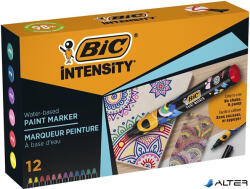 BIC Dekormarker készlet, 1, 5 - 2, 3 mm, BIC "Paint marker", 12 különböző élénk szín (527426) - alter
