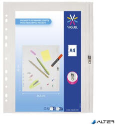 VIQUEL Irattartó tasak, A4, PP, zipzáras, VIQUEL "Pockets", áttetsző (936016-08) - alter