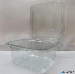  Ételtároló doboz, egybefedeles, műanyag, szögletes, 500 ml, 100 db, "Party", víztiszta (1020030200)