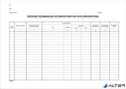 Victoria Paper Nyomtatvány, szigorú számadású nyomtatványok nyilvántartása, 25 lap, A4, VICTORIA PAPER, 10 tömb/csomag (KO1827) - alter