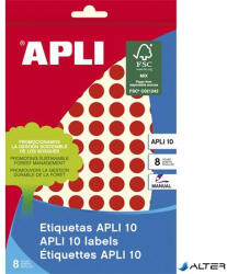 APLI Etikett, 10 mm kör, kézzel írható, színes, APLI, piros, 1008 etikett/csomag (2732) - alter