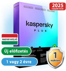 Kaspersky Plus 2024 HUN 1 eszköz, 1 év online vírusirtó szoftver (KL1042ODADS) - virusirto-szoftverek
