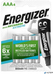 Energizer Tölthető elem, AAA mikro, 4x800 mAh, előtöltött, ENERGIZER "Extreme (E300624400/E300324700) - alter