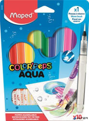 Maped Akvarell filctoll készlet, 3, 6 mm, ecsettel, MAPED 'Color'Peps Aqua', 10 különböző szín (844300)