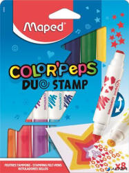 Maped Filctoll készlet, 7, 5 mm, kétvégű, MAPED "Color'Peps Duo Stamp" 8 különböző szín és minta (846808) - alter