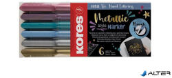 Kores Ecsetirón készlet, KORES 'Metallic Style', 6 metál szín (21461)