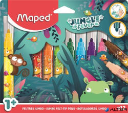 Maped Filctoll készlet, 5 mm, kimosható, vastag, MAPED 'Jungle Fever', 12 különböző szín (846900)