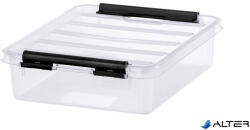 SMARTSTORE Műanyag tárolódoboz, 1 liter, fekete fogantyúkkal, SMARTSTORE "Classic 1", átlátszó (3520070) - alter